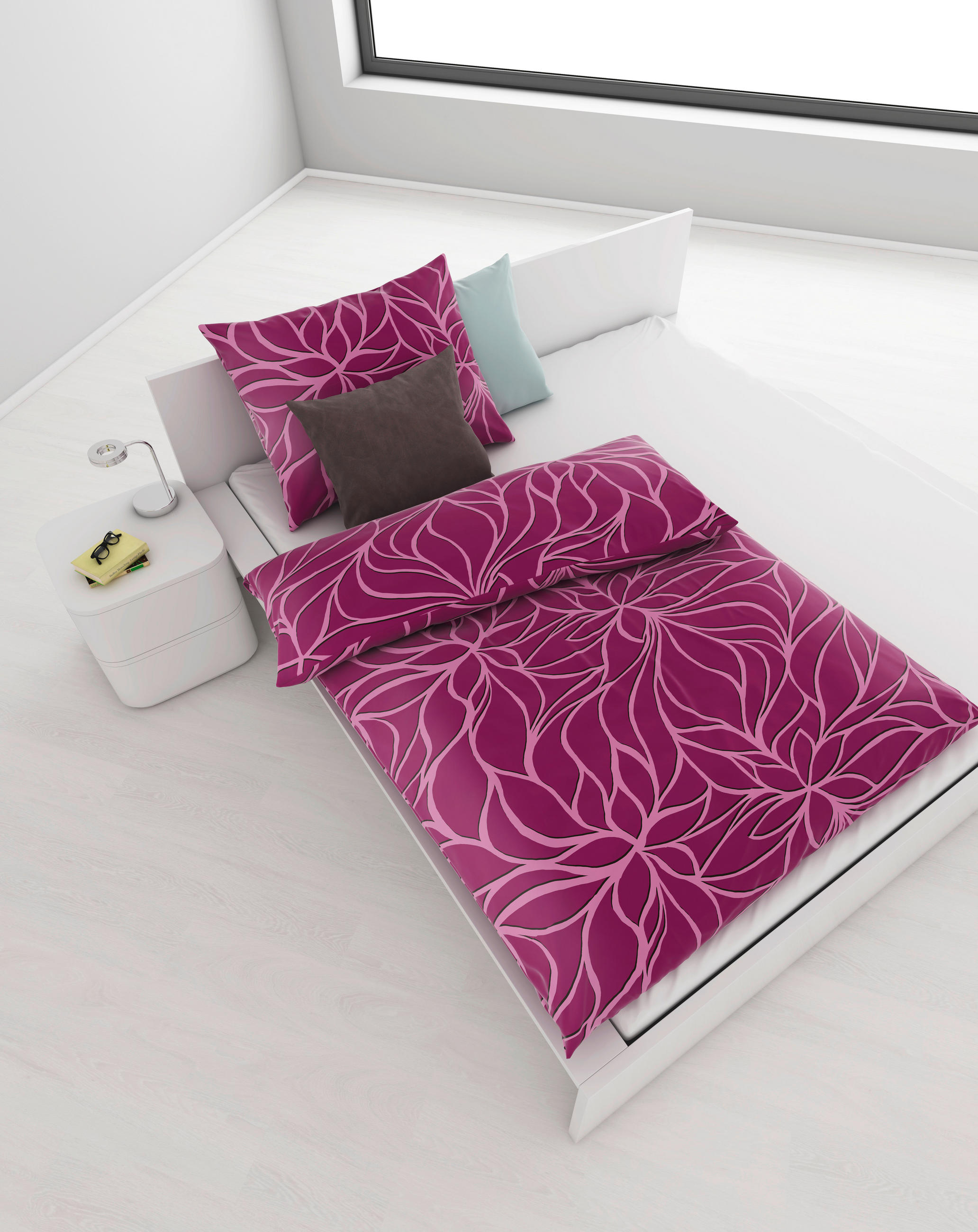 POSTELJINA 140/200 cm FLEUR - boje bobica, Konvencionalno, tekstil (140/200cm) - Boxxx
