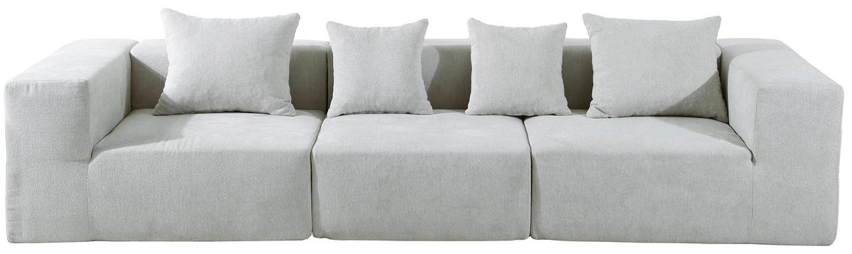 3-SITZER-SOFA Leinenoptik Beige  - Beige, Design, Textil (300/60/100cm) - P & B