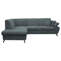 ECKSOFA CORA in Chenille Grau  198/261 cm  - Schwarz/Grau, Design, Textil/Metall (198/261cm) - MID.YOU