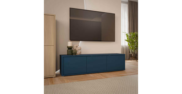 LOWBOARD  in 154,2/42,5/34,9 cm  - Dunkelblau/Grau, MODERN, Holzwerkstoff/Metall (154,2/42,5/34,9cm) - Carryhome