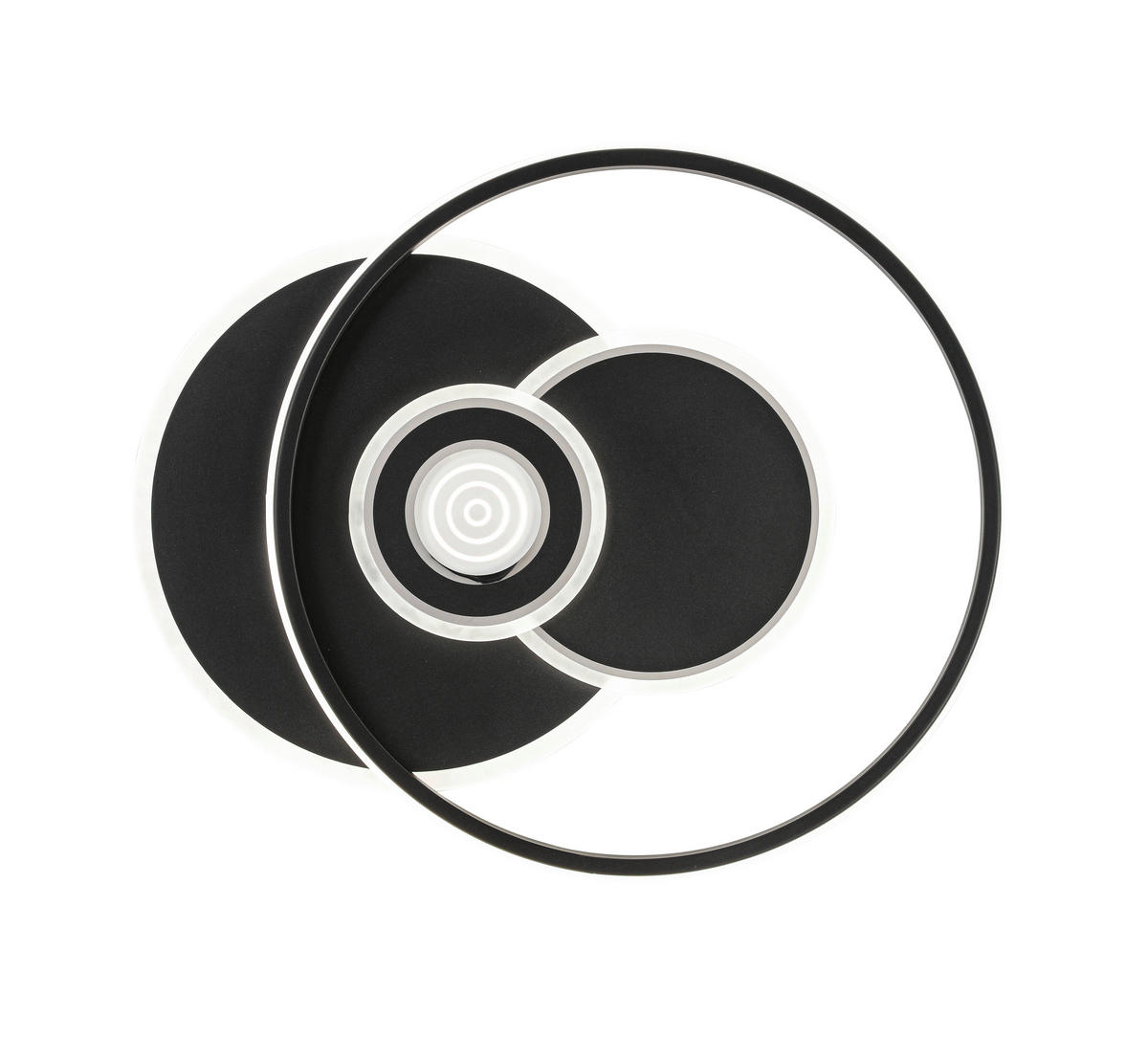 LED-DECKENLEUCHTE 54,5/46/6 cm    - Chromfarben/Schwarz, Design, Kunststoff/Metall (54,5/46/6cm) - Novel