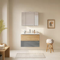 BADEZIMMER 2-teilig  in  - Wildeiche/Edelstahlfarben, Trend, Glas/Holzwerkstoff (80/200/47cm) - Held