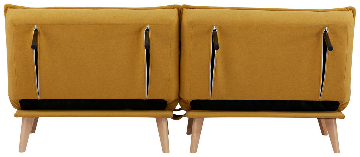 SCHLAFSOFA in Webstoff Gelb  - Gelb/Naturfarben, Design, Holz/Textil (99/84/83cm) - MID.YOU