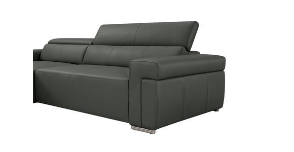 ECKSOFA DUA in Echtleder Anthrazit  170/293 cm  - Chromfarben/Anthrazit, Design, Leder/Metall (170/293cm) - Novel