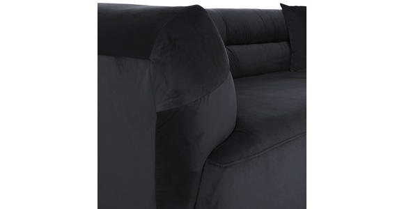 BIGSOFA Samt Schwarz  - Schwarz, KONVENTIONELL, Kunststoff/Textil (240/73/100cm) - Carryhome