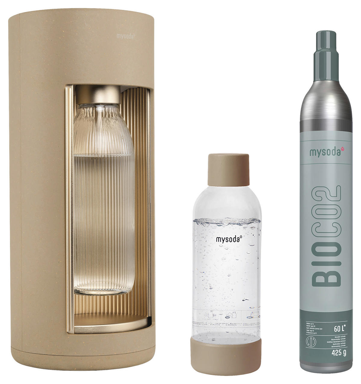 MACHINE À EAU GAZEUSE GLASSY LATTE  - grège, Basics, métal/matière synthétique (18.8/44.5cm) - mysoda