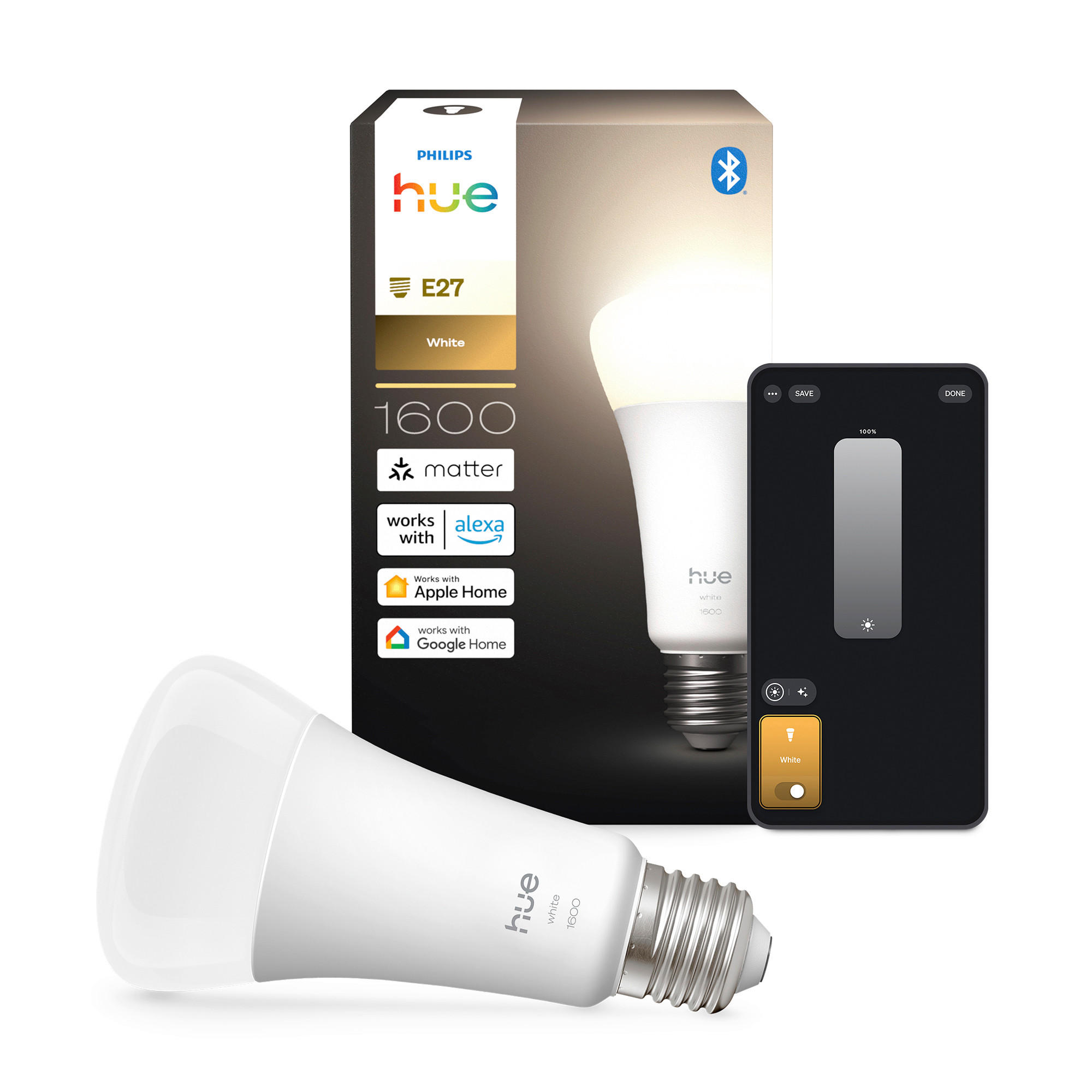 LED-LEUCHTMITTEL   E27 13,5 W  - Weiss, Basics, Kunststoff (6,7/13,1/6,7cm) - Philips HUE