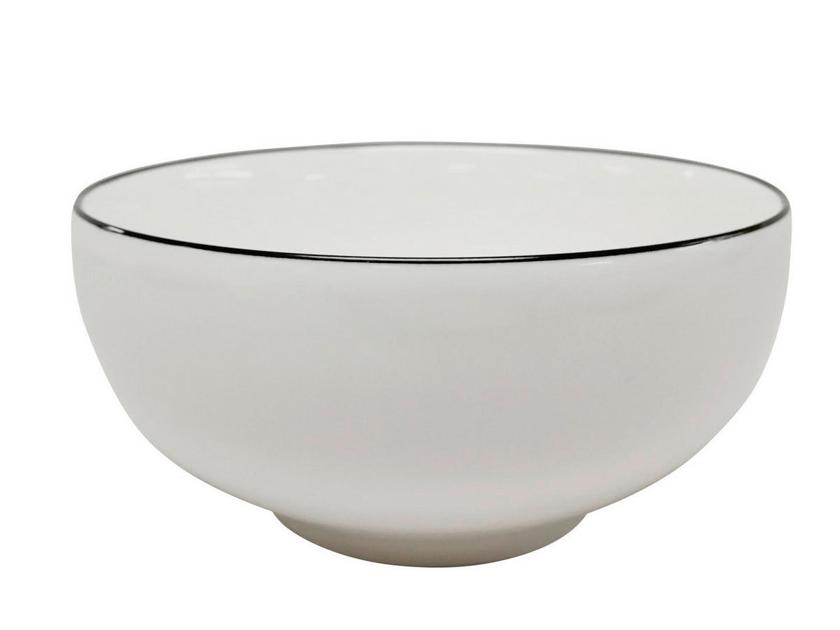 MÜSLISCHALE Oslo  - Schwarz/Weiß, Design, Keramik (15,2/7,4cm) - Novel