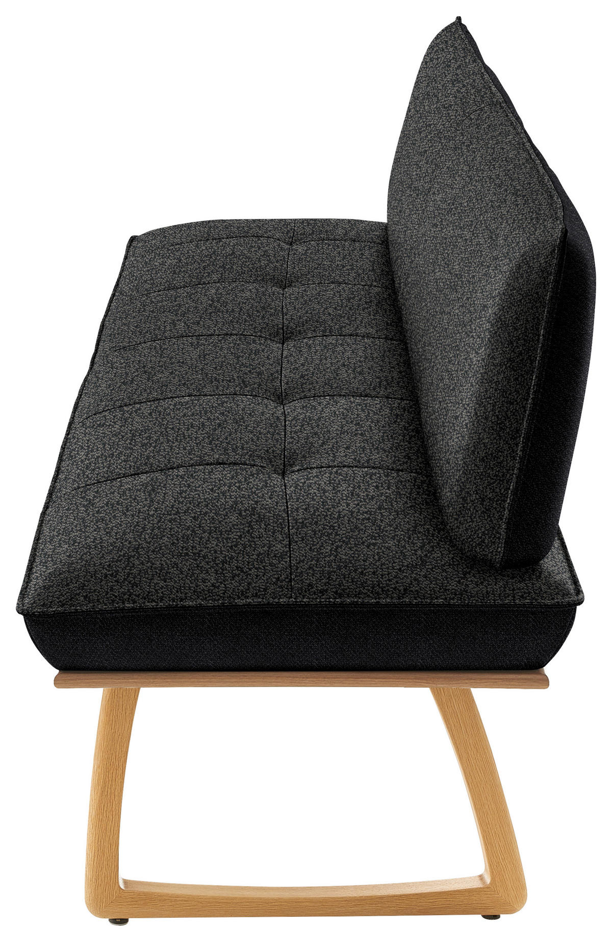 SITZBANK in Holz, Textil Anthrazit, Schwarz, Wildeiche  - Wildeiche/Eichefarben, Design, Holz/Textil (194/88/66cm) - Koinor