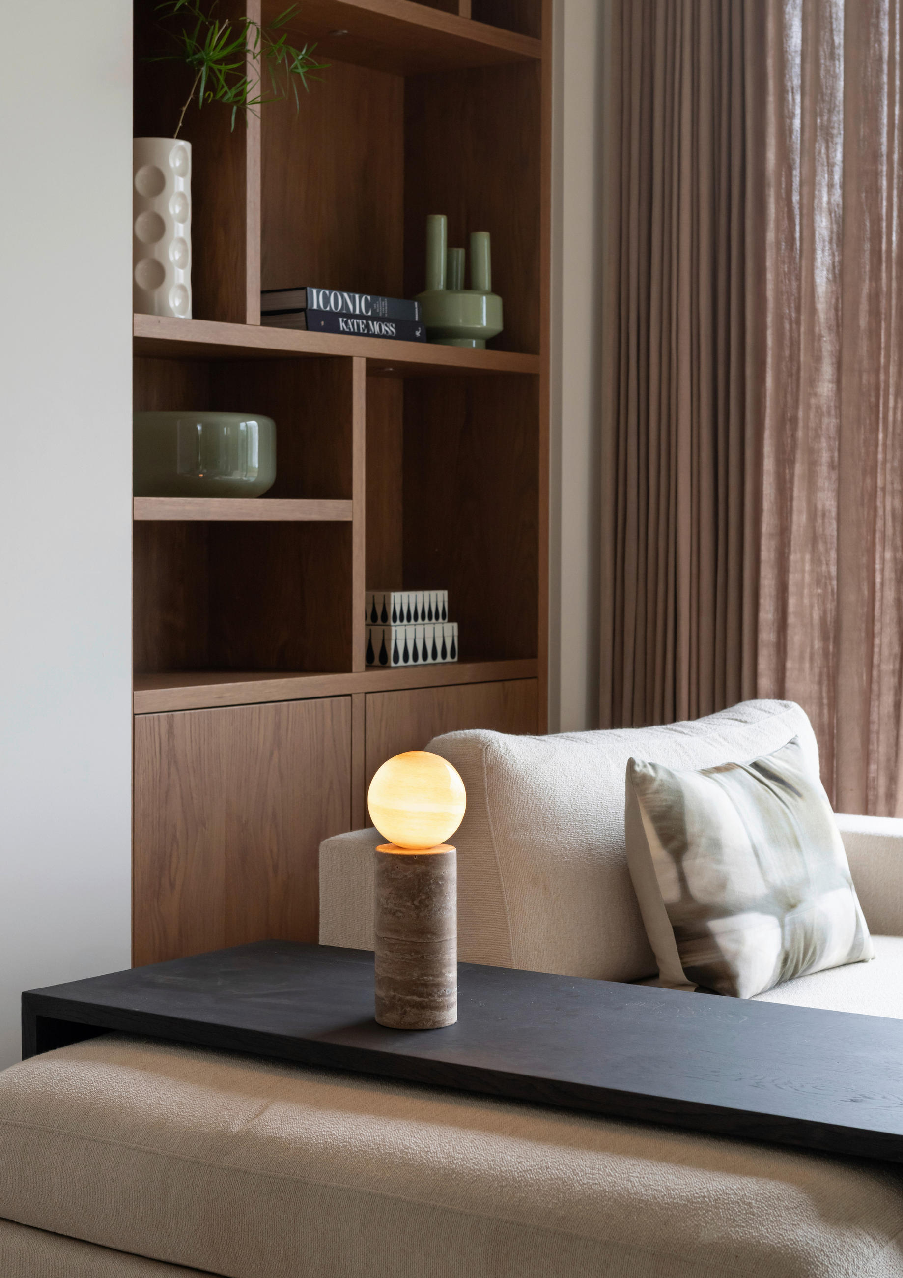 STOLNÍ LAMPA, nástěnný stmívač, G9, 12/33 cm  - pískové barvy, Design, kámen/sklo (12/33cm) - It's about Romi