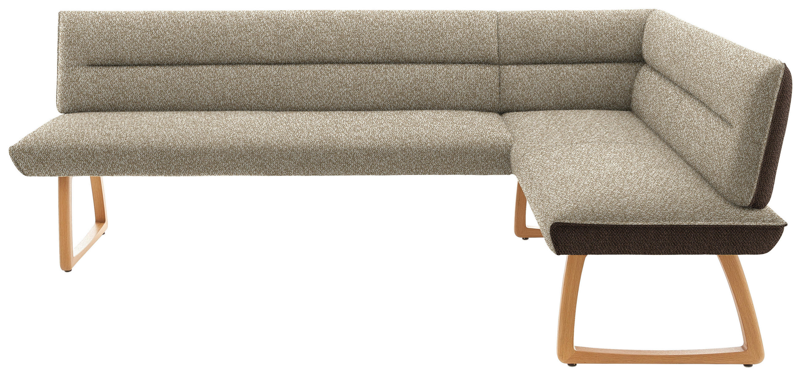 ECKBANK Holz, Textil Braun, Beige  - Eichefarben/Beige, Design, Holz/Textil (237/162cm) - Koinor