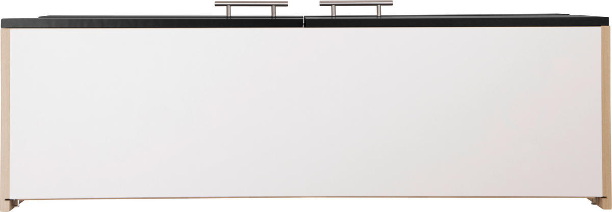 KÜCHENOBERSCHRANK 110/56,1/34,6 cm  in Schwarz, Eichefarben  - Eichefarben/Silberfarben, Basics, Glas/Holzwerkstoff (110/56,1/34,6cm) - Respekta