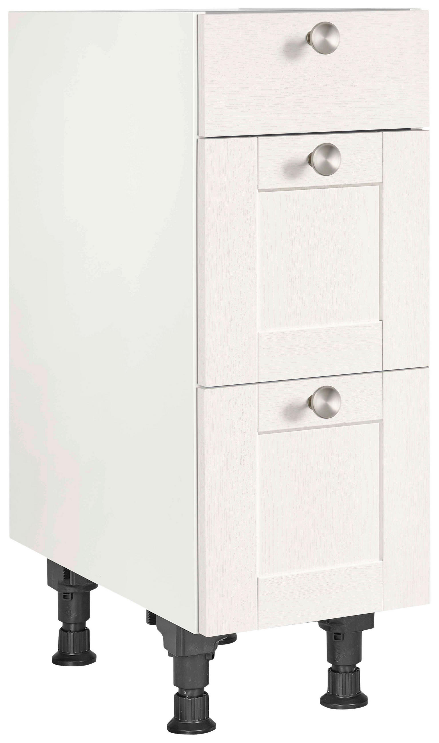 SCHUBKASTENUNTERSCHRANK 30/87/56 cm  in Weiß  - Edelstahlfarben/Weiß, MODERN, Holzwerkstoff/Metall (30/87/56cm) - Nobilia