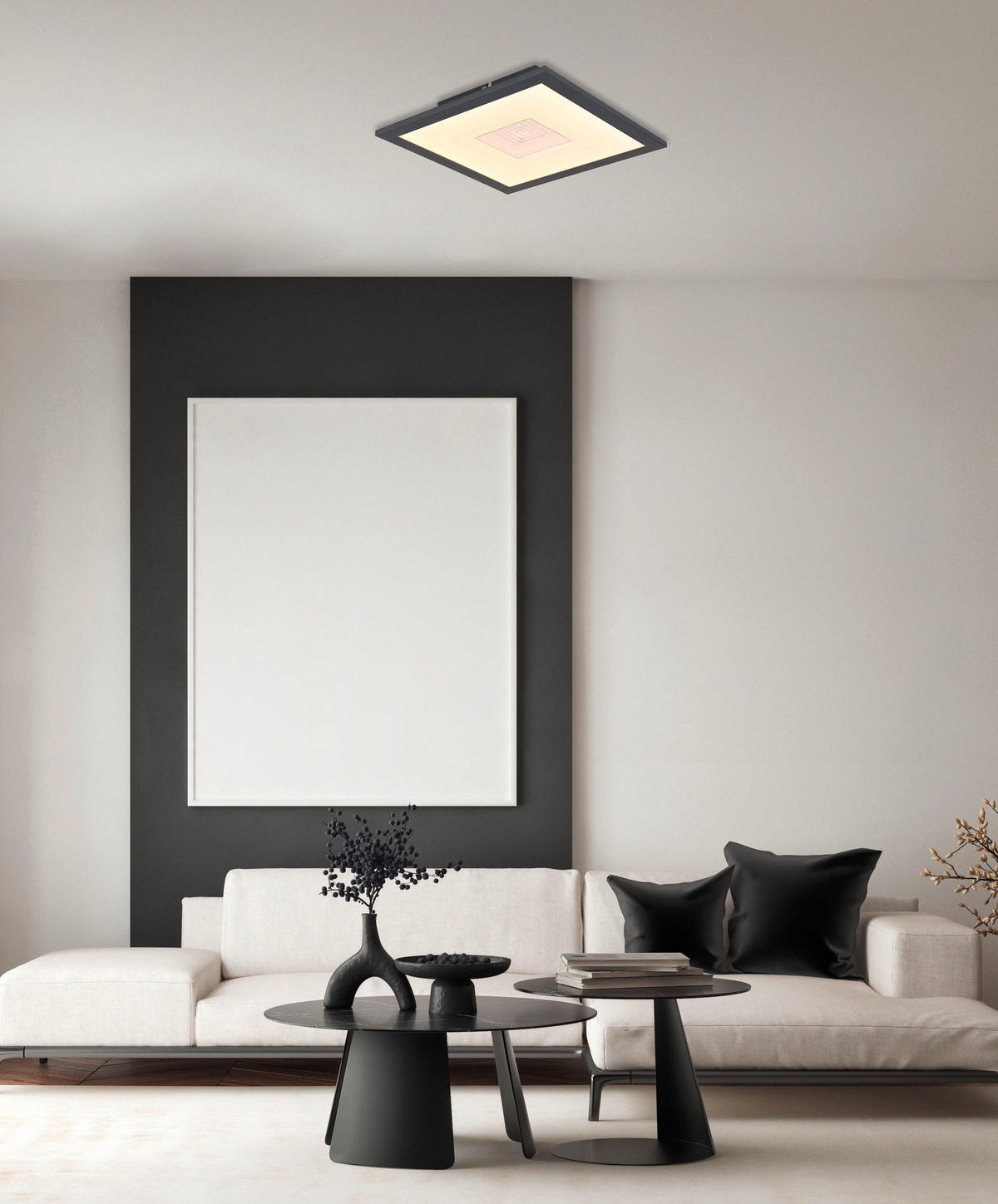 STROPNA LED-SVETILKA  DORO //3000 K/230 V/ - srebrne barve/siva, Design, kovina/umetna masa (30/30/6cm) - Globo