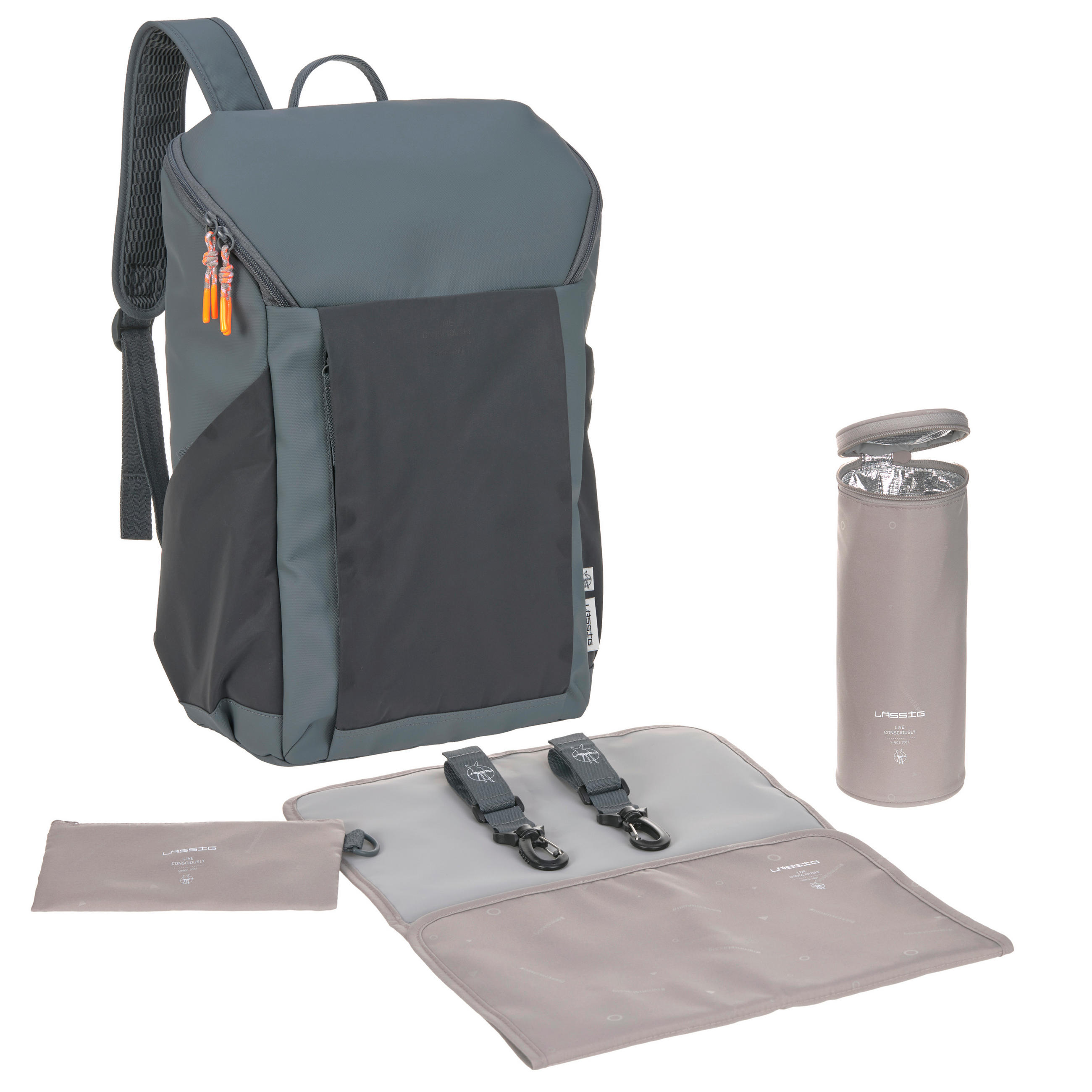 WICKELRUCKSACK Slender Up  - Anthrazit, Basics, Textil (34/15/46cm) - Lässig