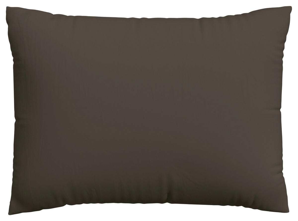 KOPFPOLSTERBEZUG WOVEN SATIN 60/80 cm  - Dunkelbraun, Basics, Textil (60/80cm) - Schlafgut