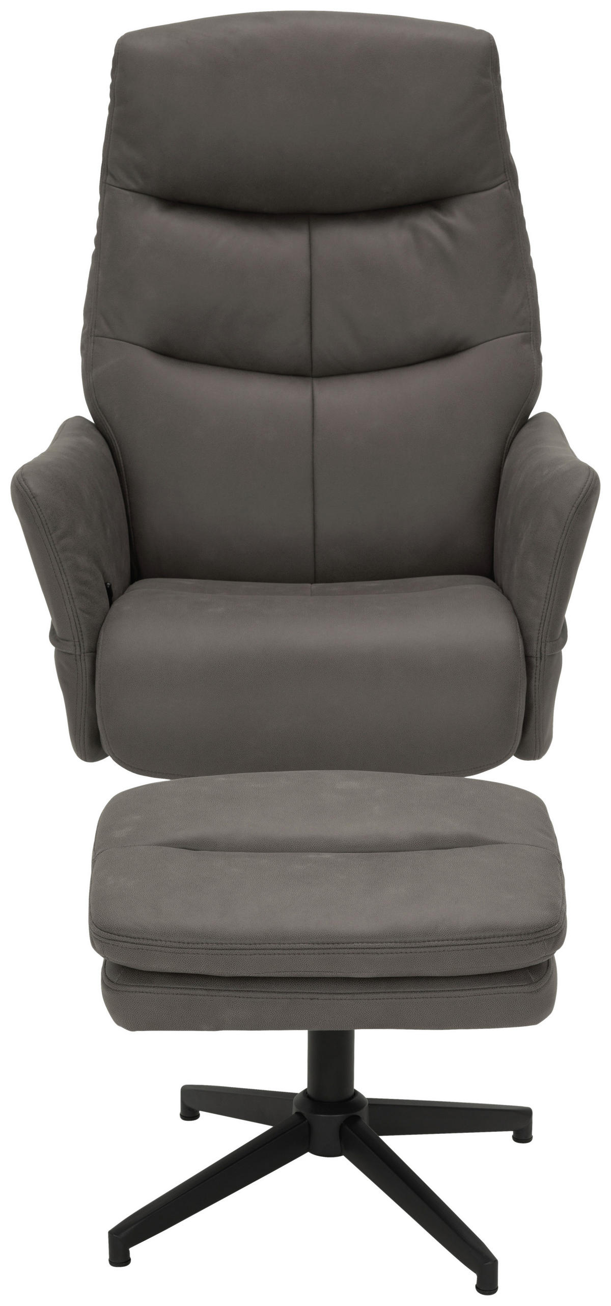 RELAXSESSELSET Mikrofaser    - Schwarz/Grau, Design, Textil/Metall (75/113/98cm) - Livetastic