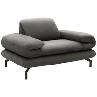 SESSEL mit Funktion Webstoff Grau    - Schwarz/Grau, Design, Textil/Metall (139 (197)/83 (110)/98cm) - LOOKS by W.Joop