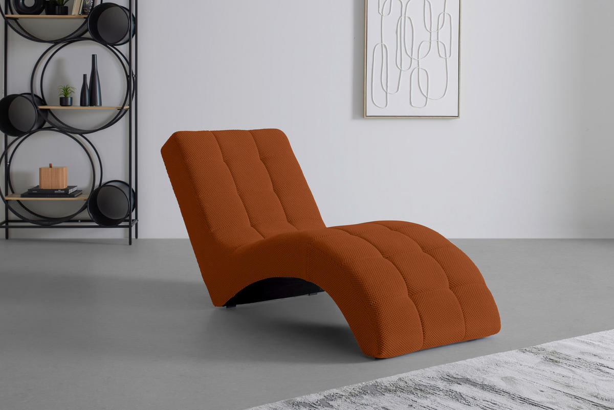 LIGGFÅTÖLJ i vävt tyg aprikos  - aprikos/svart, Modern, textil/plast (68/80/167cm) - MID.YOU