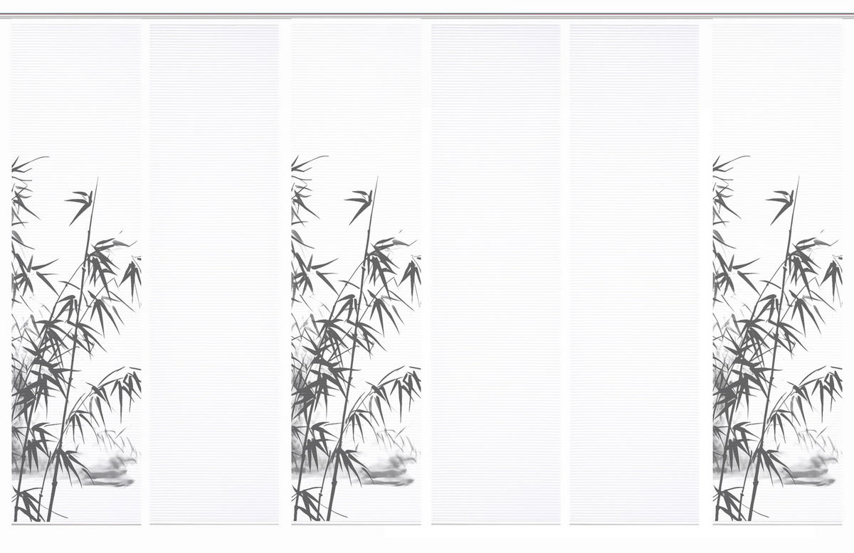 FLÄCHENVORHANG  6 Stück  blickdicht  60/245 cm   - Grau Hochglanz/Weiß, Natur, Textil (60/245cm)