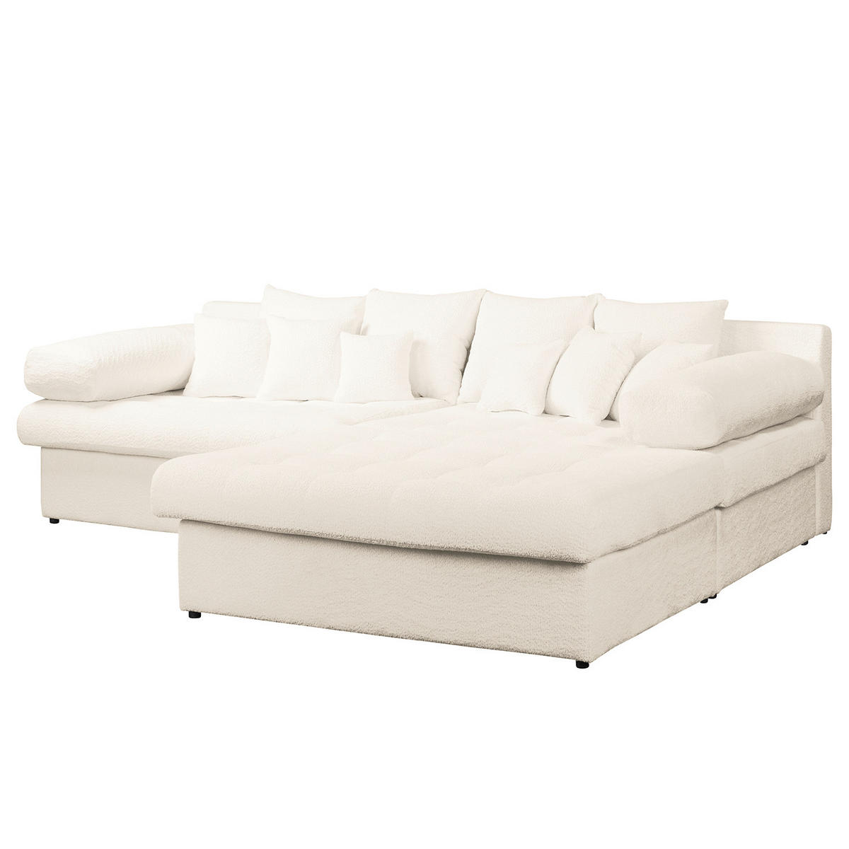 ECKSOFA Naomi Creme Chenille Rückenkissen  - Creme/Schwarz, Design, Kunststoff/Textil (284/243cm) - P & B