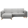 ECKSOFA in Textilgeflecht Grau  - Wengefarben/Grau, Design, Holz/Textil (257/174cm) - Livetastic