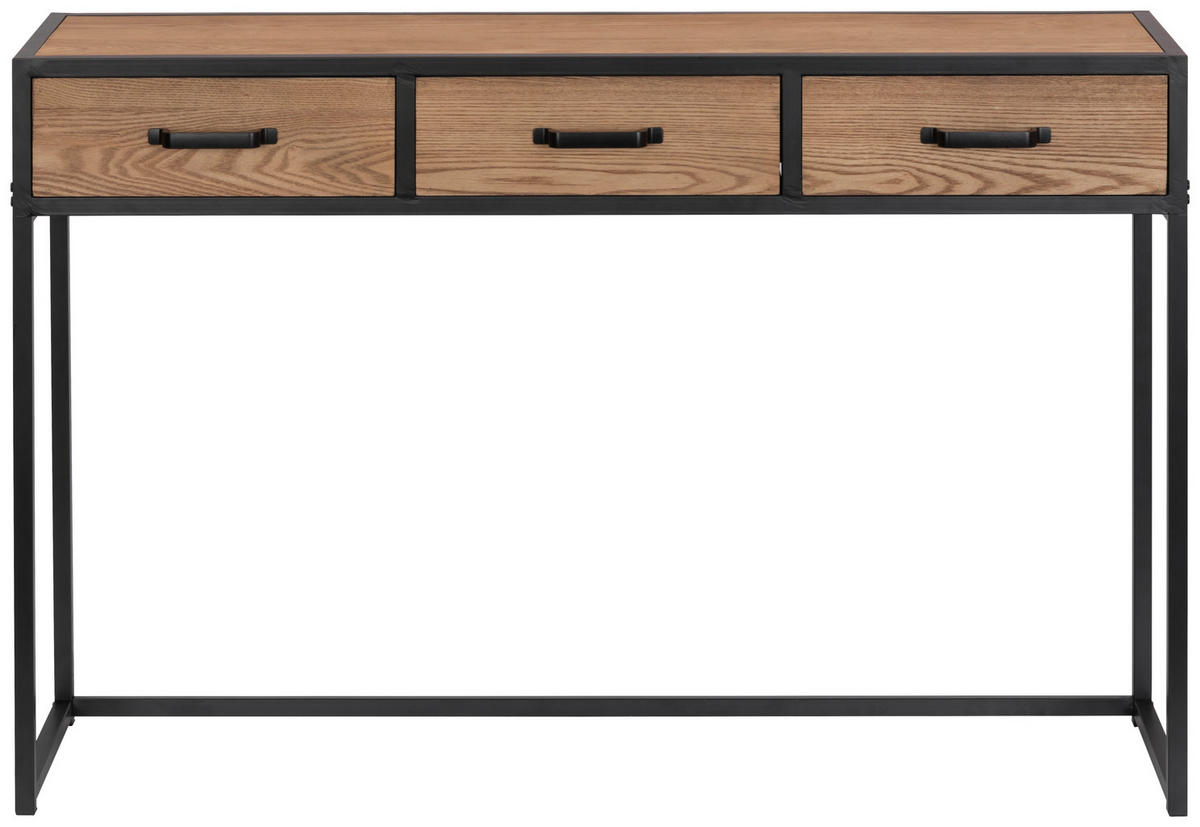 KONZOLOVÝ STOLEK, jedle, černá, světle hnědá, 120/80/33 cm - černá/světle hnědá, Design, kov/dřevo (120/80/33cm) - P & B