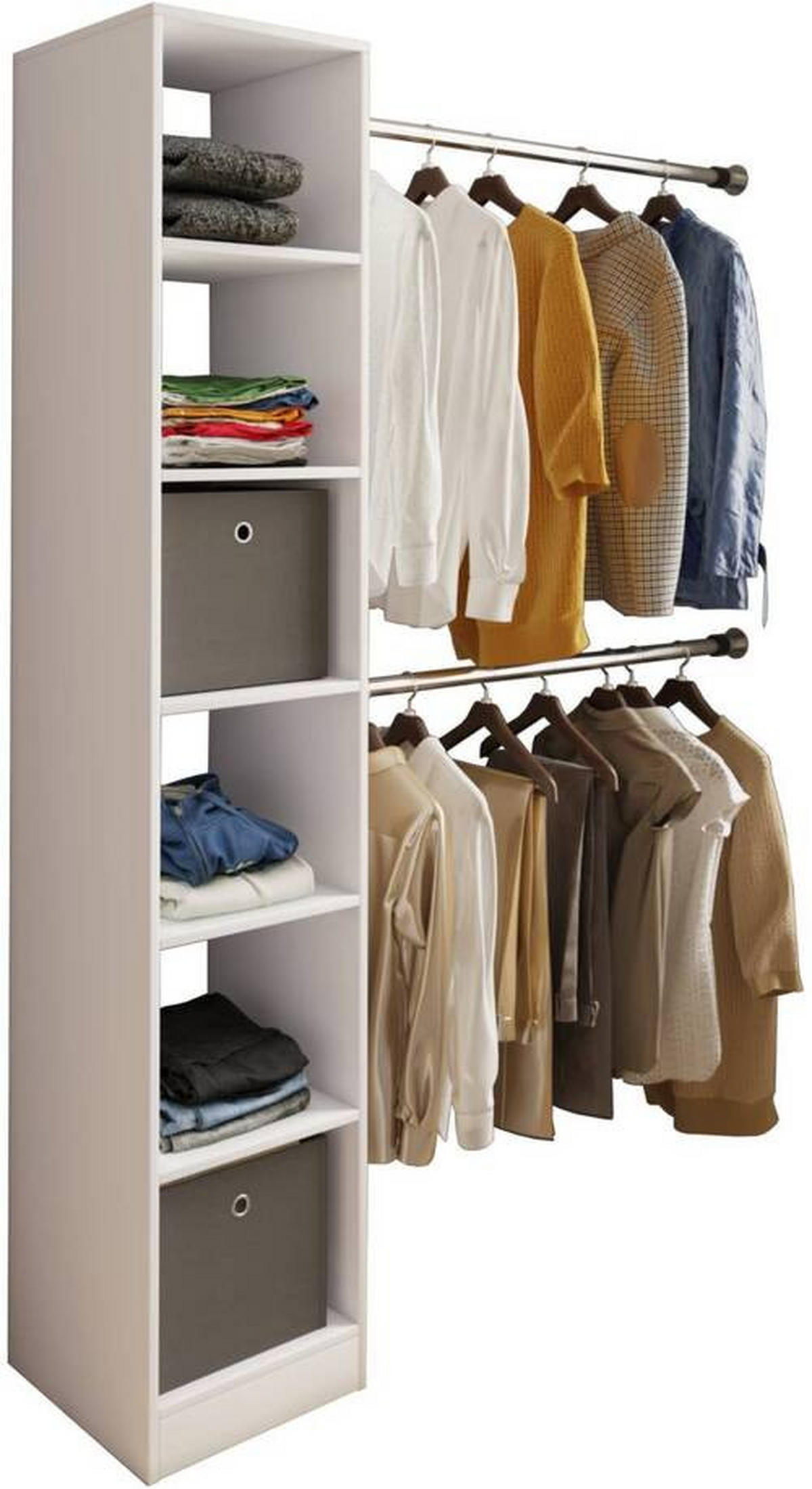 SNEDTAK HYLLA i vit  - vit, Basics, metall/trämaterial (188/194/40cm) - MID.YOU