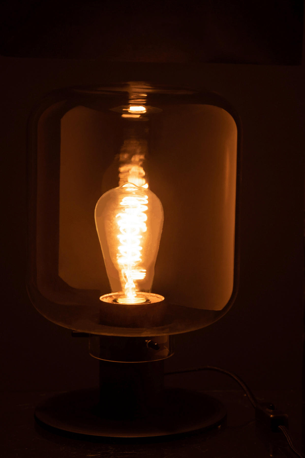 TISCHLEUCHTE - Transparent/Schwarz, Trend, Glas/Metall (30/31/20cm)