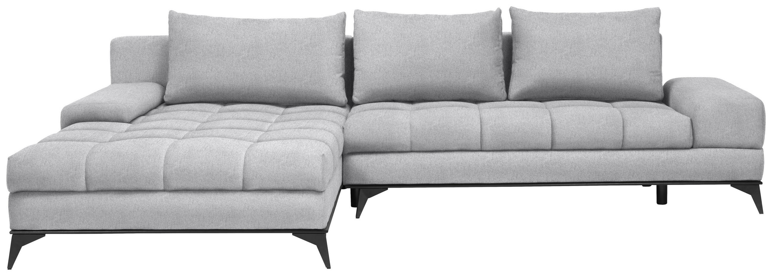 ECKSOFA  in Webstoff Greige  - Greige/Schwarz, Design, Textil/Metall (212/315cm) - Carryhome