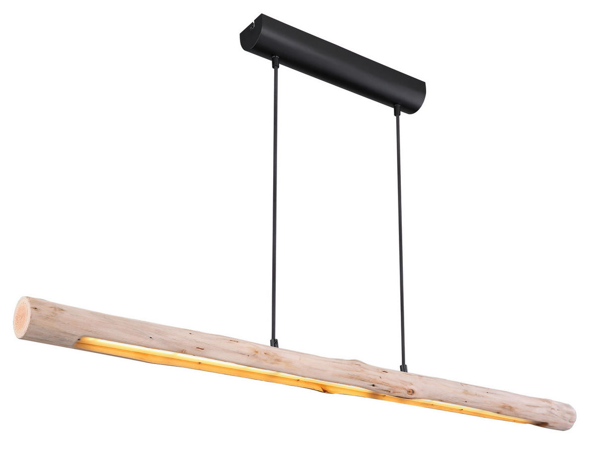 VISEČA SVETILKA     120/7/150 cm          - črna/naravne barve, Basics, kovina/les (120/7/150cm) - Globo