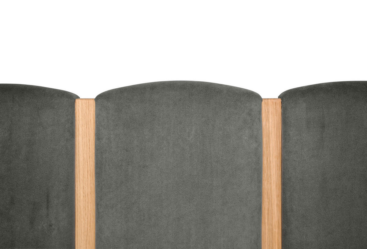 POLSTERBETT gepolstertes Kopfteil 180/200 cm  in Grau  - Eichefarben/Grau, Design, Holz/Textil (180/200cm) - Tempur
