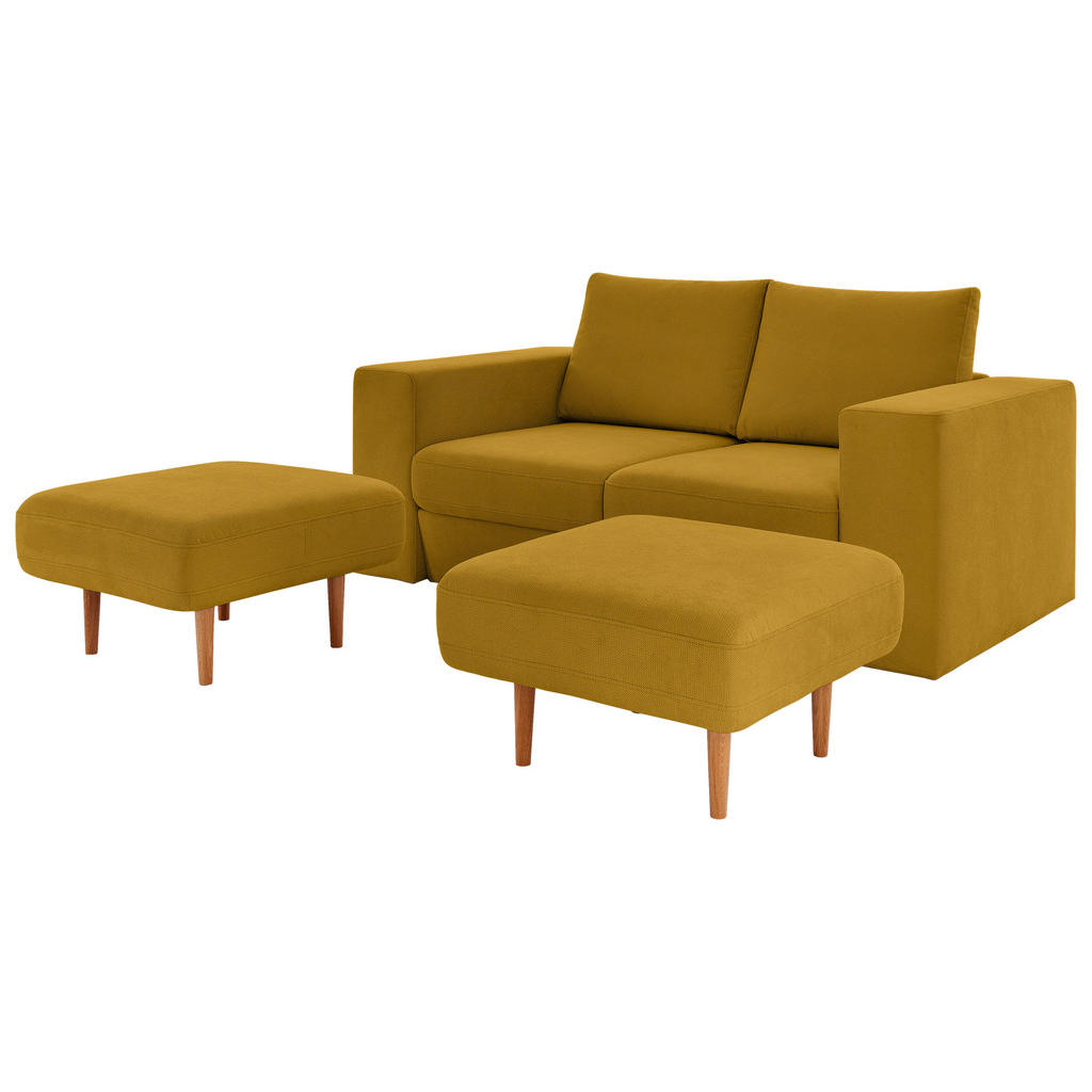 Thumbnail - Looks by W.Joop Zweisitzer-Sofa Looks V-1, Gelb, Textil, 2-Sitzer, 172x96x107 cm, Made in EU, Rücken echt, Wohnzimmer, S...