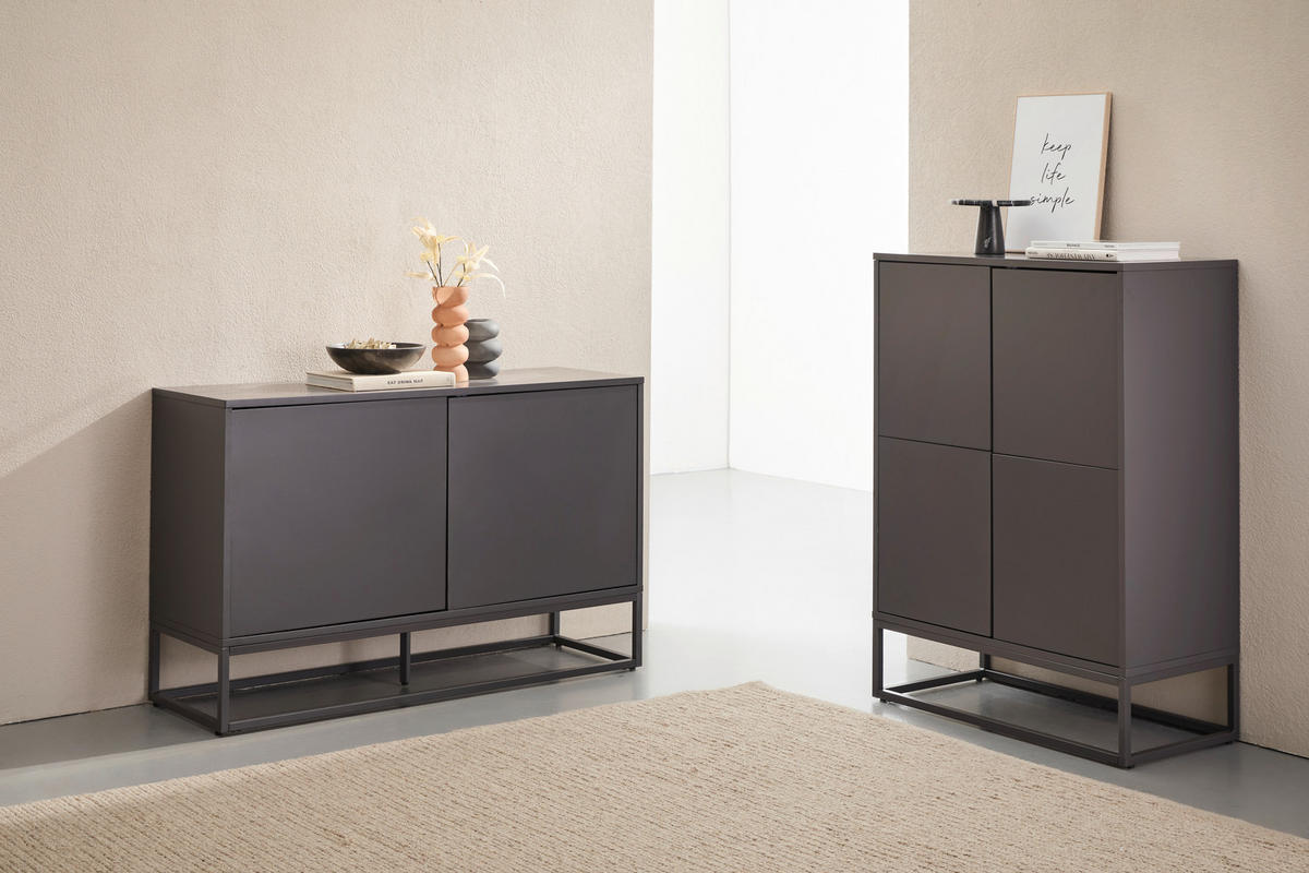 SIDEBOARD Libreville 120/76/40 cm  - Grau, Design, Holzwerkstoff/Metall (120/76/40cm) - MID.YOU