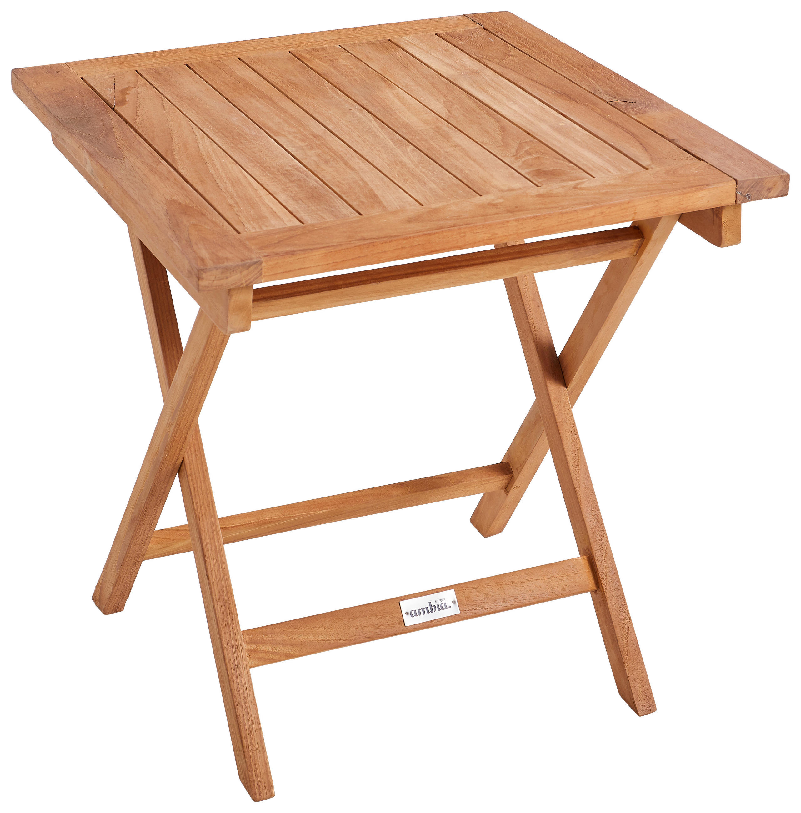 BEISTELLTISCH Teakholz massiv quadratisch Teakfarben  - Teakfarben, Natur, Holz (50/50/50cm) - Ambia Garden