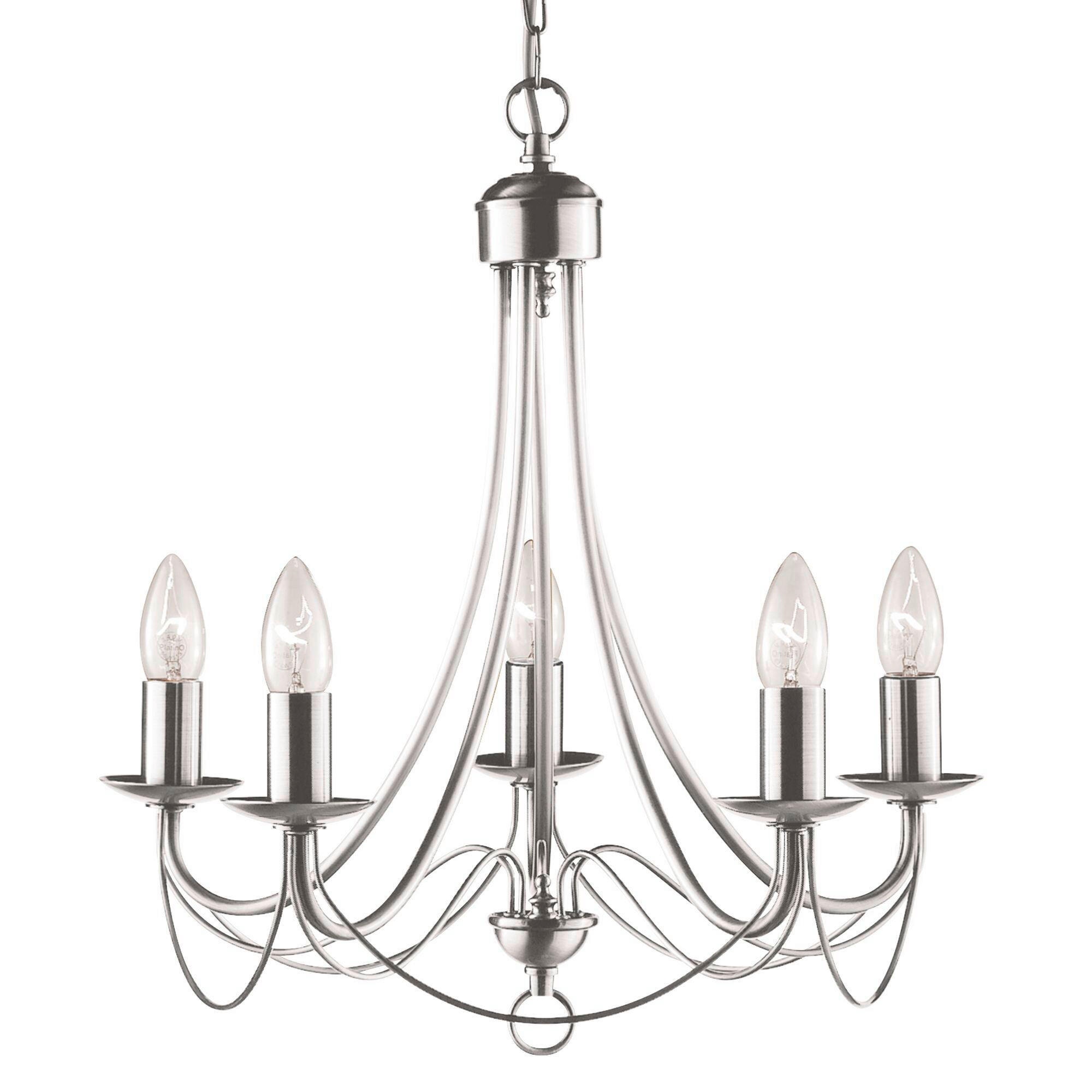 KRONLEUCHTER Maypole 46/120 cm   - Silberfarben, LIFESTYLE, Metall (46/120cm) - Searchlight