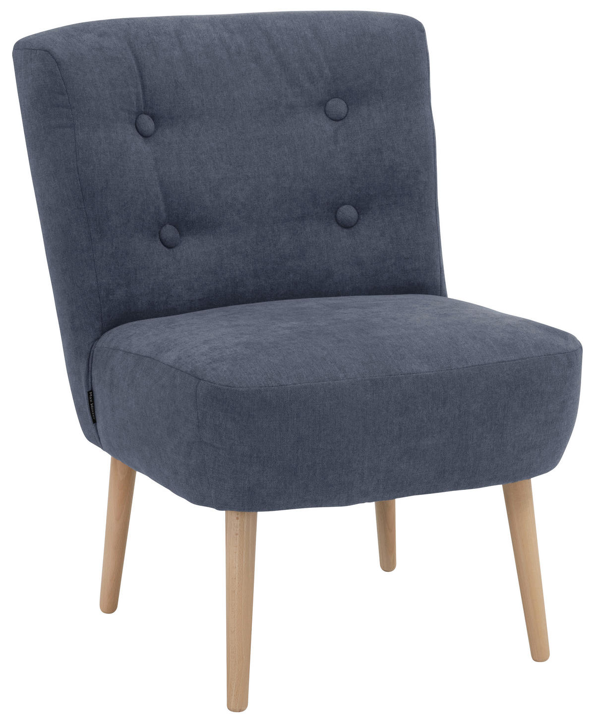 SESSEL Flachgewebe Blau  - Blau/Buchefarben, Design, Holz/Textil (58/78/68cm) - Max Winzer