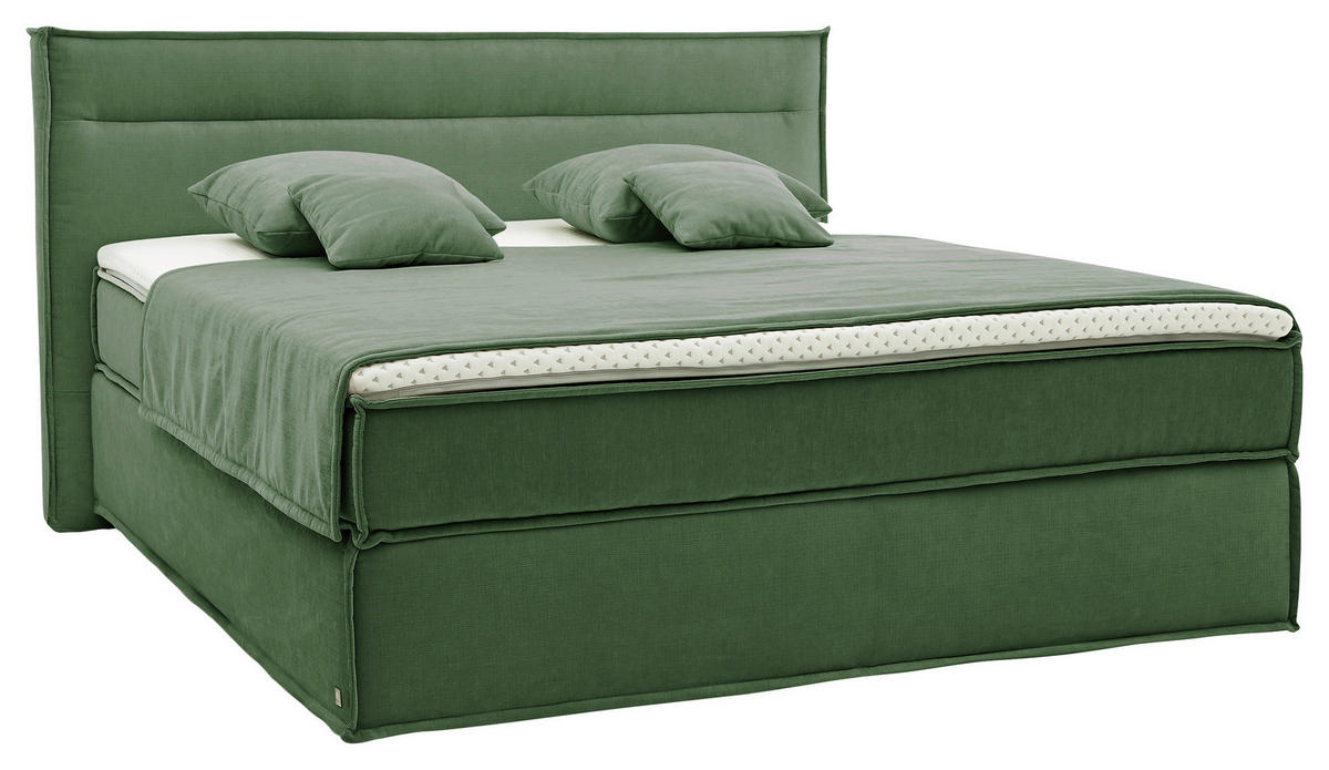 BOXSPRINGBETT 200/200 cm  in Grün  - Schwarz/Grün, Design, Textil (200/200cm) - Musterring