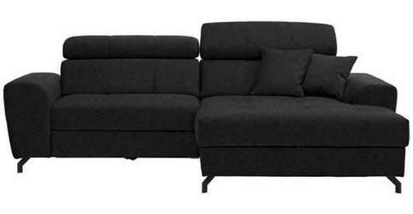 ECKSOFA in Velours Graphitfarben  - Schwarz/Graphitfarben, Design, Textil/Metall (267/181cm) - Carryhome