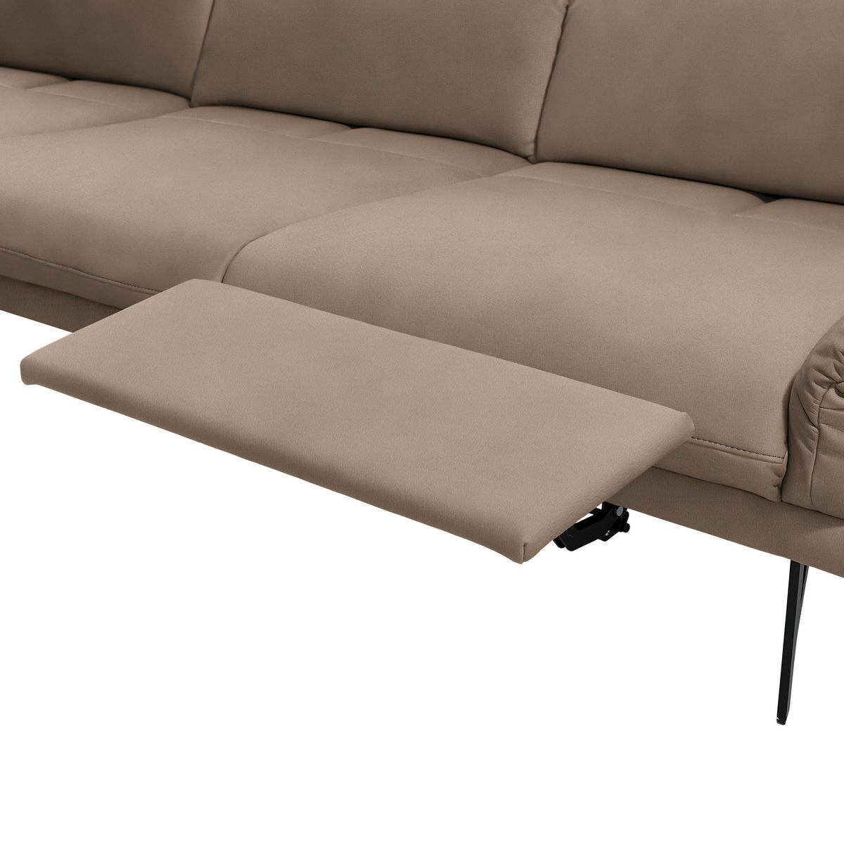 ECKSOFA in Echtleder Hellbraun  - Hellbraun/Anthrazit, Design, Leder/Metall (173/308cm) - Joop!