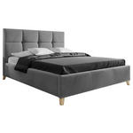 POLSTERBETT Bettkasten, Lattenrost 140/200 cm  in Dunkelgrau  - Dunkelgrau/Buchefarben, KONVENTIONELL, Holz/Textil (140/200cm) - Carryhome