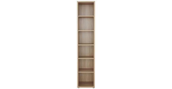 AKTENREGAL - Schwarz/Sonoma Eiche, KONVENTIONELL, Holzwerkstoff/Kunststoff (43,9/215,2/40cm) - Voleo
