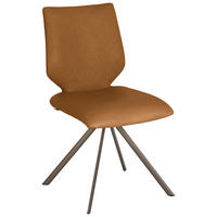 STUHL  Lederauswahl, Stoffauswahl, Typenauswahl Mikrofaser  - Hellbraun/Braun, Design, Textil/Metall (50/92/63cm) - Venjakob