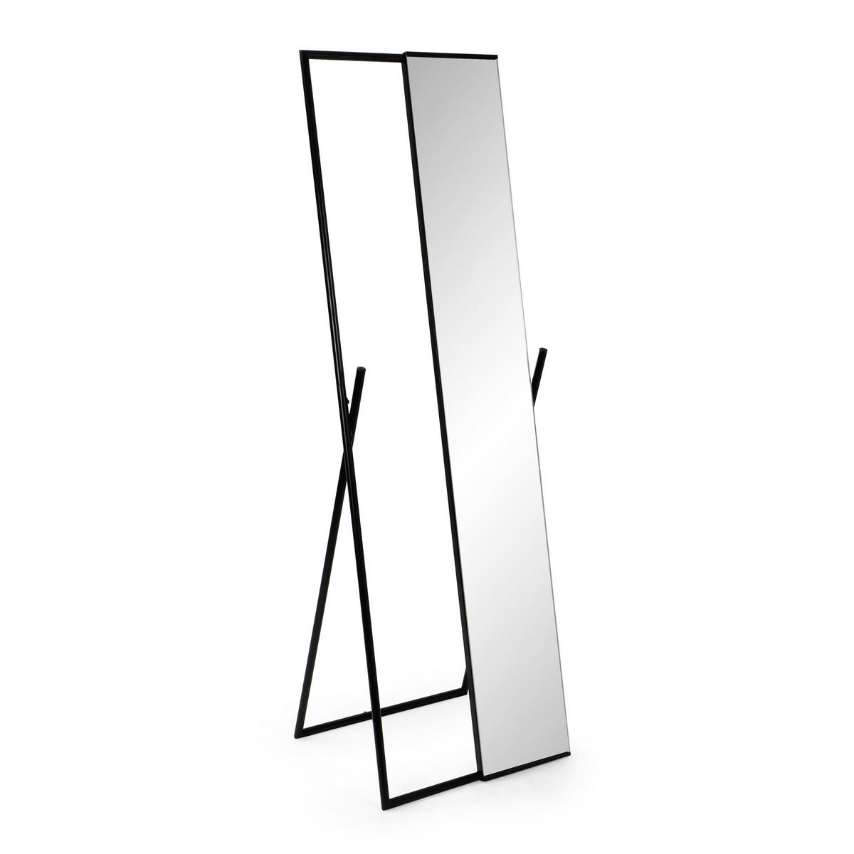 GOLVSPEGEL 50/158/46 cm  - svart, Design, metall/glas (50/158/46cm) - Carryhome