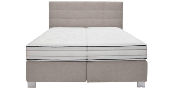 BOXSPRINGBETT 180/200 cm  in Grau, Hellgrau  - Hellgrau/Alufarben, KONVENTIONELL, Holzwerkstoff/Textil (180/200cm) - Dieter Knoll