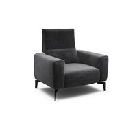 SESSEL in Samt Anthrazit  - Anthrazit/Schwarz, Design, Textil/Metall (110/85/86-94cm) - SENSOO