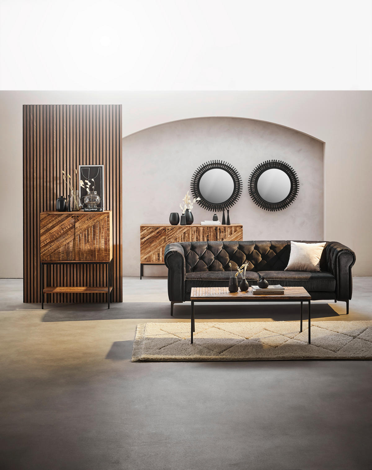 BARDISK svart, ljusbrun  80/111/40 cm  - ljusbrun/svart, Lifestyle, metall/trä (80/111/40cm) - Ambia Home