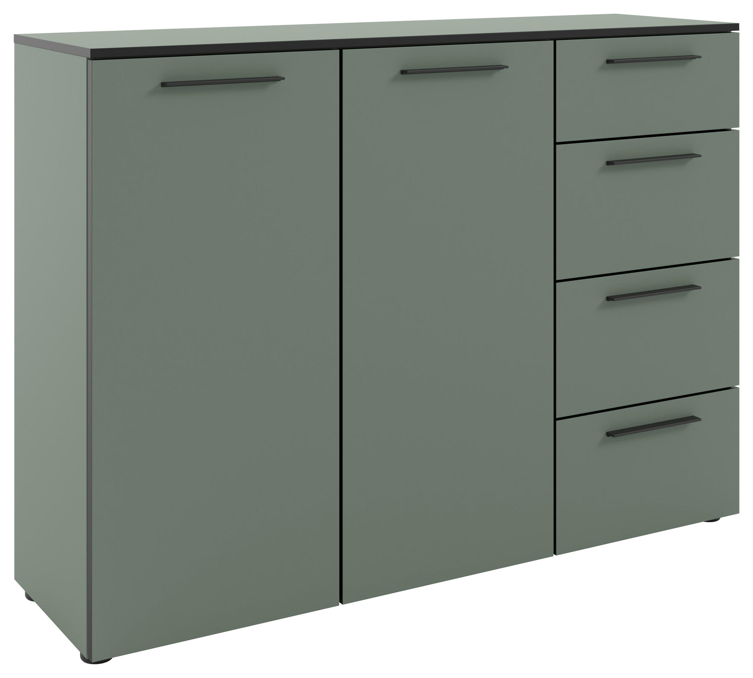 SIDEBOARD 135/99,8/40 cm  in Schilfgrün  - Schilfgrün/Schwarz, MODERN, Holzwerkstoff/Kunststoff (135/99,8/40cm)