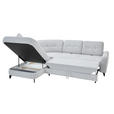 ECKSOFA Hellgrau Webstoff  - Hellgrau/Schwarz, MODERN, Textil/Metall (236/280cm) - Valnatura