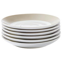 UNTERTASSENSET - Taupe/Weiß, Basics, Keramik (14,5cm) - Van Well